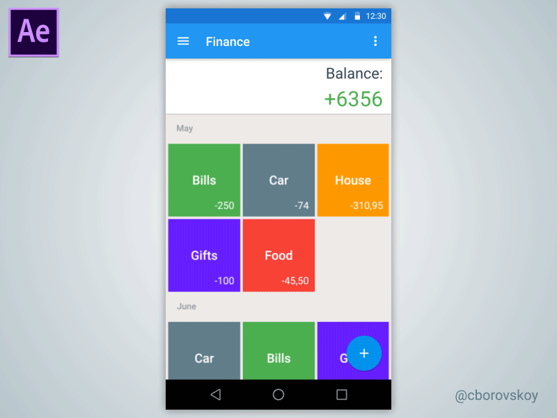 Finance part2 - Free AE Project File ae after effects android animation free freebie gif material material design ui