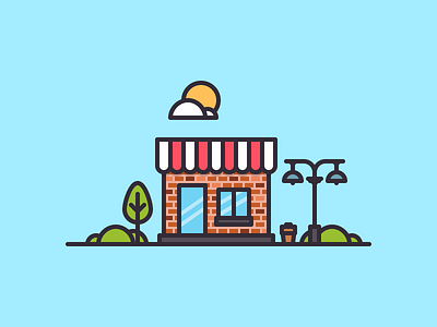 Cafe cafe cake coffee flat illustration mini shop thstudio