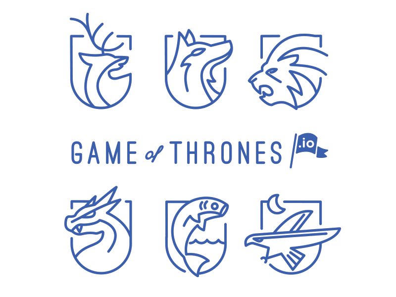 Game of thrones Houses aryn baratheon coat of arms deer gameofthrones icon lannister lion stark targaryen tully wolf