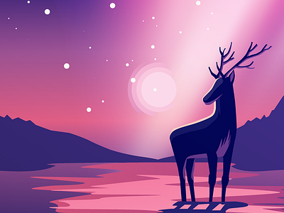 The Wildlife 2 art deer illustration india lakes landscape love mountains nature udaipur vector wildlife