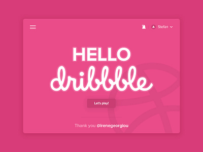 Hello Dribbble! debut shot thanks