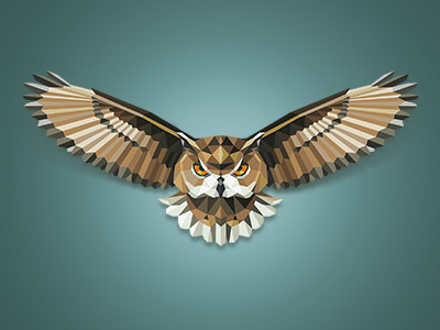 Powly animal bird low poly owl polygon vector vectorillustration