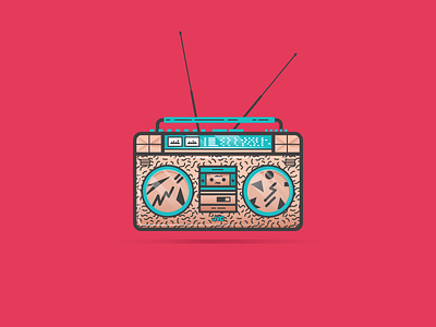 JVC Ghetto Blaster! boombox ghetto blaster illustration jvc stereo vector