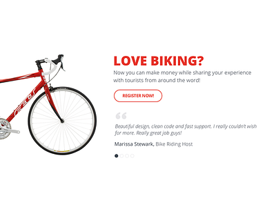 Simple Slider biking red ui white space