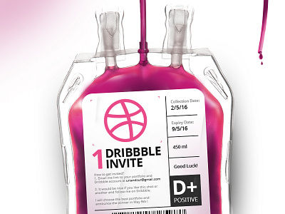 1 Invite dribbble dribbble invite invitation invite pink