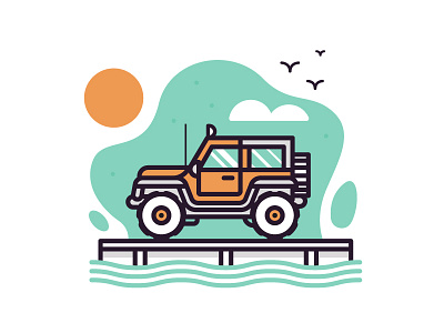 Jeep hawaii illustration jeep jurassic park truck