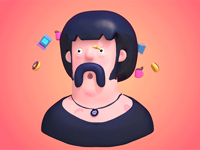 happy monday mornin' y'all! s'gonna be a great week:) ☕🍩🍞🐌💻 3d animation cg character gif illustration mash maya vray zbrush