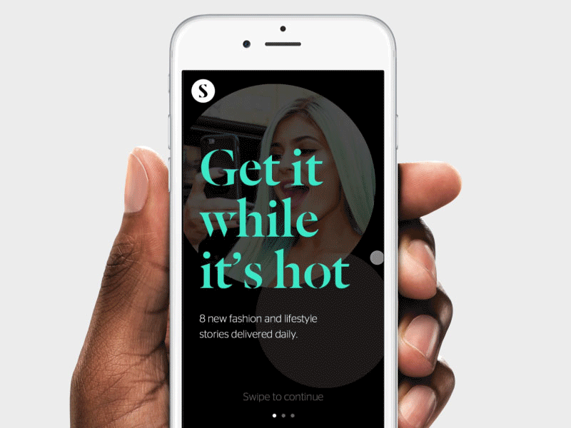 Stylight Onboarding Concept animation fashion flinto iphone onboarding prototype slides stylight swipe