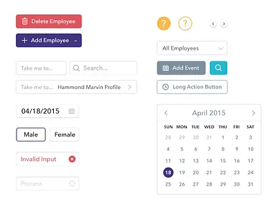 UI Elements button buttons calendar elements field form input small ui