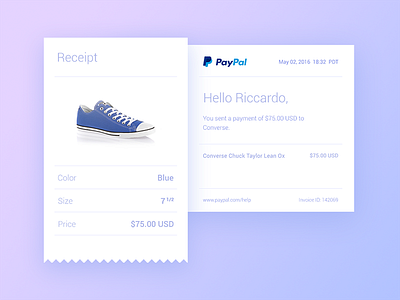 E-mail Receipt. 017 clean converse daily ui e mail paypal receipt ui ui design ux