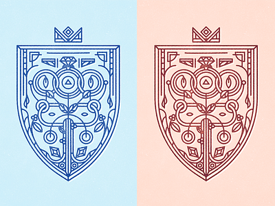 Shields blue crown diamond growth leaf plants red ring royalty shield