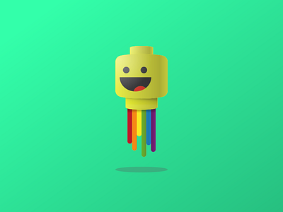 lego face gradient happy head illustration lego rainbow smile vector