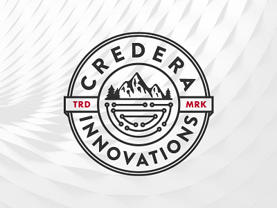 Credera Innovations badge circle credera innovations labs mountain trees