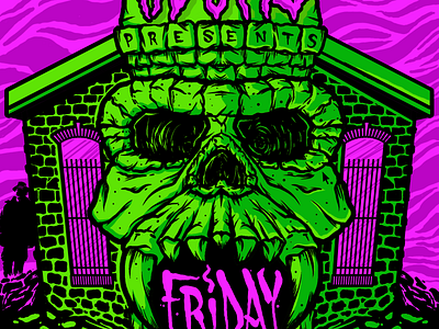 Church castle grayskull drawing illustration kdsml poster skull