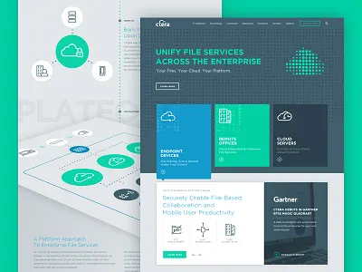 CTERA Launch architecture diagrams cloud infrastructure dot matrix flat icons platform website
