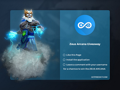 Giveaway Ad Design blue dark dota esports flat gaming minimal ui ux