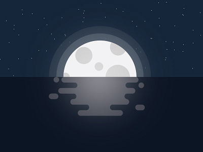 Moonlight And River dark flat illustration minimal moon night river