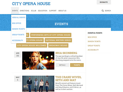 City Opera House Menu