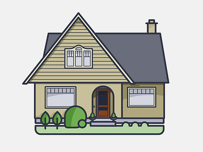 100 Houses / #010 house illustration laurelhurst line art