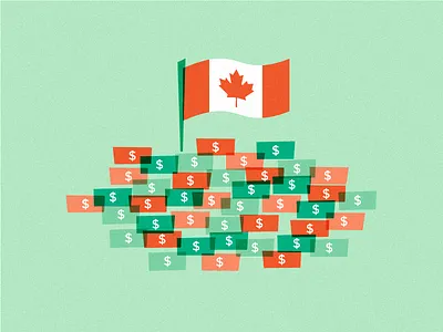 $$$! bills cad canada dolla dolla billz flag illo illustration money multiply noise overlay wip