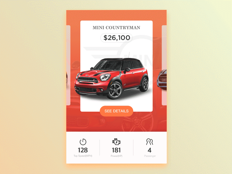 [Choose the MINI] Animation ae animation browse car color gif mini mobile ui