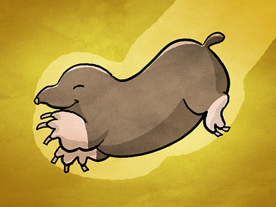 Moles are cute digging illustration mole