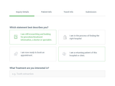 MEDtrip Statement Choices for Inquiry Form form inquiry option