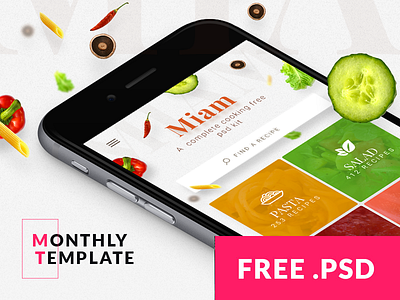 Month #02 - free Cooking & Recipe app template cooking psd cooking template free psd free template ios psd ios template iphone psd iphone template mobile psd mobile template