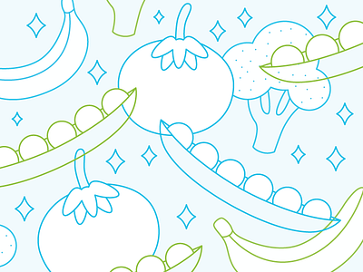 Overlapping Produce fruit vector vegetables