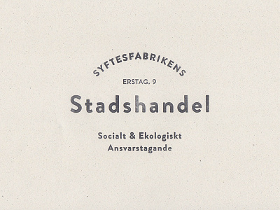 Stadshandel Logo badge logo organic stadshandel stamp store syftesfabriken