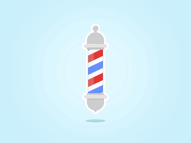 Barbershop Pole (animated) animated barber beer colors daan de design gif motion object pole shop