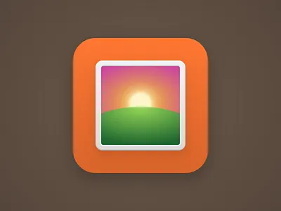 Gallery icon android frame gallery icon image landscape sun sunrise theme