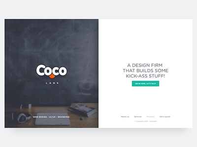 Cocolabs agency cocolabs design firm launch screen split studio ui web website