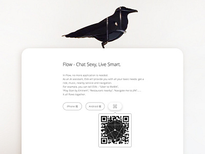 Raventech_Flow_QR code black colors design sketch typography ui ux web website white