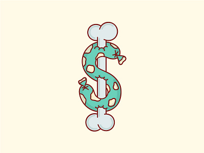 Money bone cartoon corruption dollar illustration money