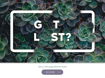 404 Error Page 404 error border button error lost page plants simple typography