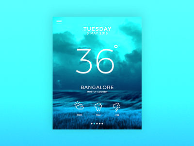 DailyUI #010 - Weather Widget app flat interface storm temperature travel ui weather widget