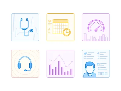 Tools calendar chart customer service dashboard headset icon tools user