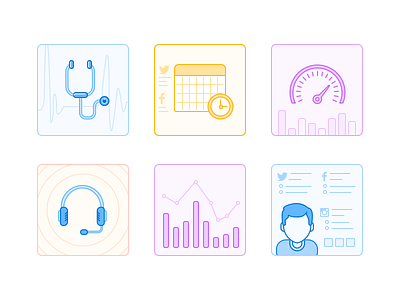 Tools calendar chart customer service dashboard headset icon tools user