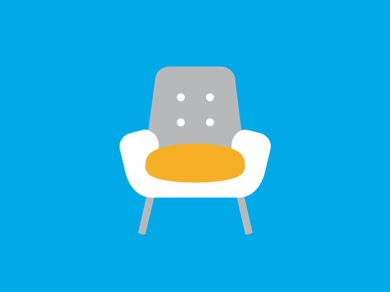 Armchair 3d animation c4d flat gif icon motion motiongraphics rotating seat