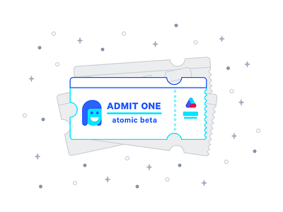 Admit One – Beta Coupon atomic atomic.io beta coupon illustration ticket