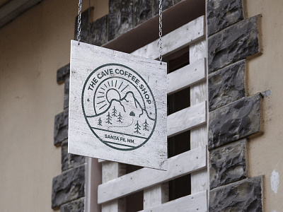 The Cave Coffee Shop Logo logo signage