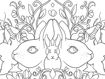 Bunny Linework animals bunnies bunny cute illustration illustrator lineart linework rabbit rabbits