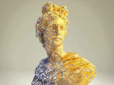 Bust series - Apollo 3d bust c4d cinema4d daily gold motion graphics