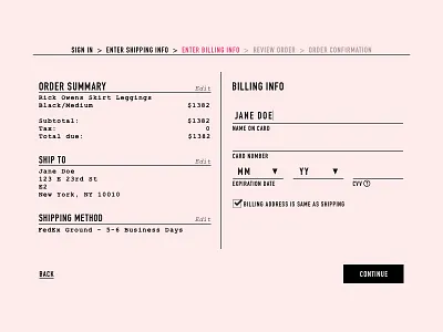 DailyUI - Credit Card Checkout 002 checkout dailyui
