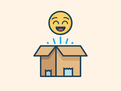 Home Delivery Satisfaction Icon box delivery face fun happy icon shipping smiley