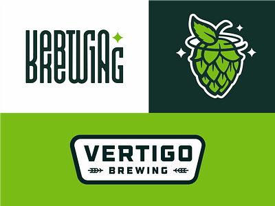 Vertigo Brewing beer branding brewery brewing hop wordmark