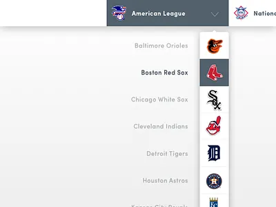 Daily UI #027 - Dropdown 027 american league baseball challenge daily dailyui dropdown menu national league sketch sketchapp