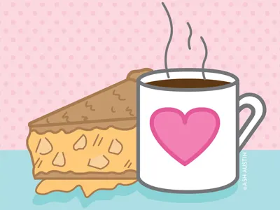 Apple Pie & Coffee coffee food illustrator pie