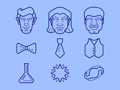 Pop-science Stars bill nye icon line art michio kaku minimal neil degrasse tyson science space theory